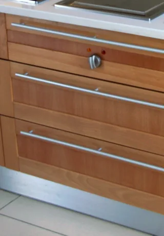 Close-up of pink beech in one of our projects