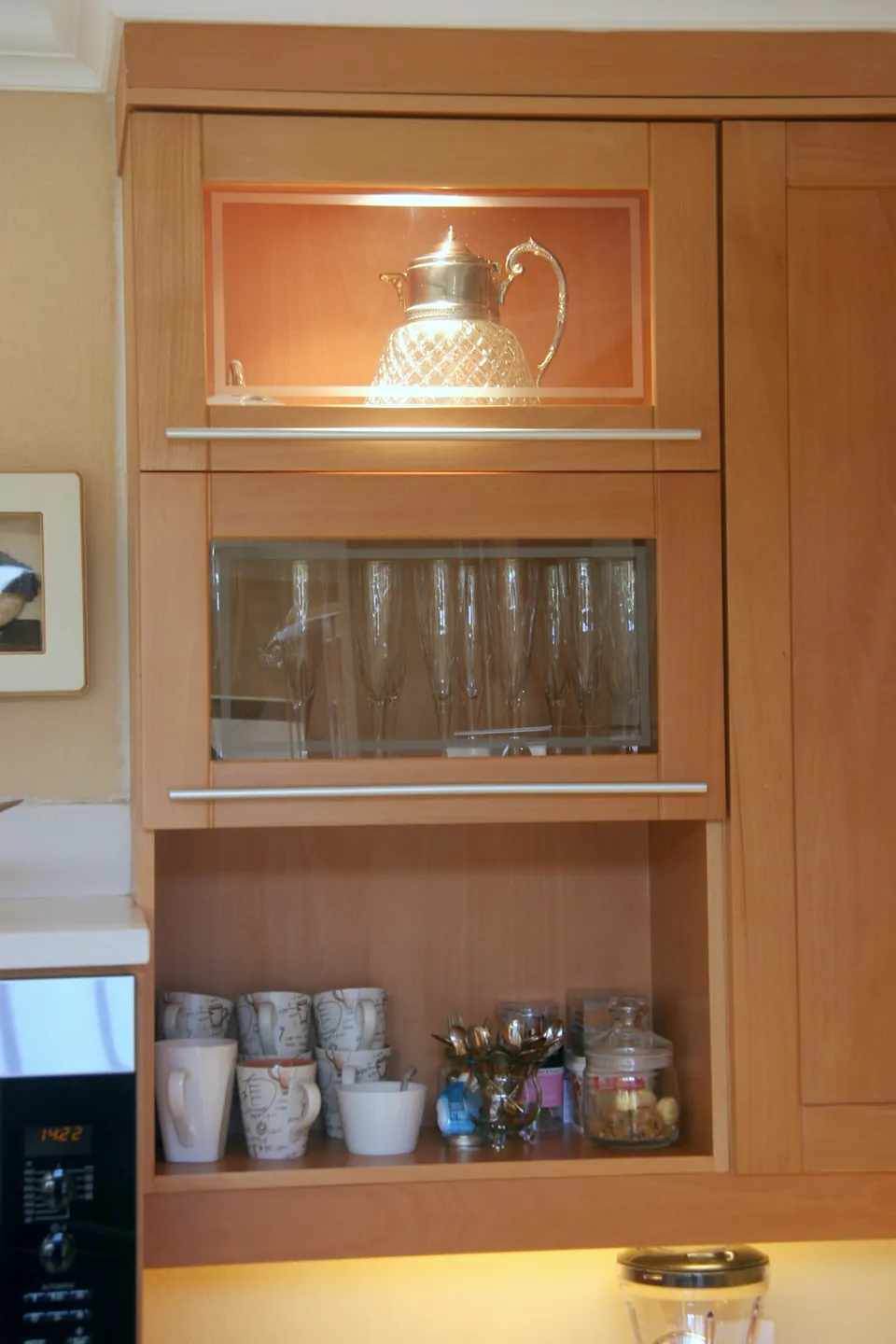 Glazed niche with a lit display shelf